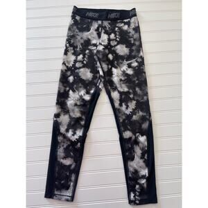 Nike Dri-Fit Black White Activewear Leggings Running Sport - Size Girl's Large